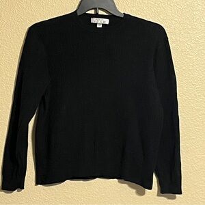 Carolyn Taylor Attitude Women’s Vintage M Black Ribbed Crewneck Stretch Sweater